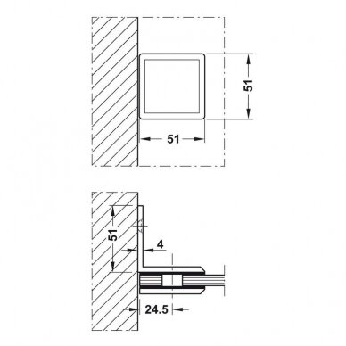 Laikiklis stiklui 90° 1