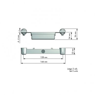 Holders set for glass shelf 2