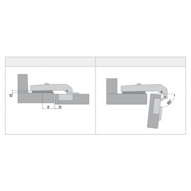 Blind corner hinge "Basic QS" 1