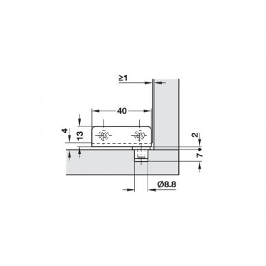 Set of hinges for glass doors (2 pcs) 1