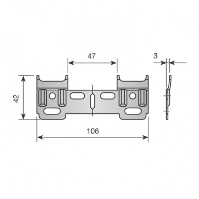 Hanging plate for two hangers TRASER-8 1