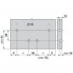 Front stabiliser, for Blum Tandembox drawer Z96.10E1