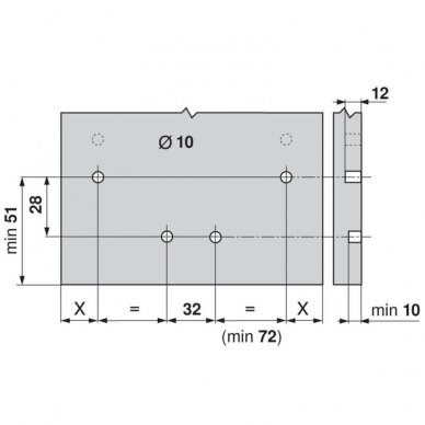 Front stabiliser, for Blum Tandembox drawer Z96.10E1 1