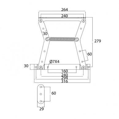 Bed lift up mech. set 3