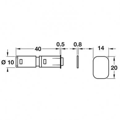 Push door catch for tall doors, beige, adhesive retaining catch 1