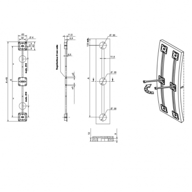 Door straightening kit (for wooden door), cut to size 1