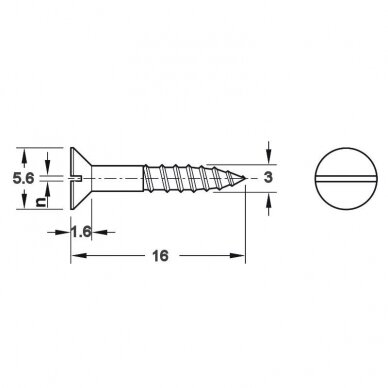 Wood screws, Countersunk head, flat blade DIN 97 1