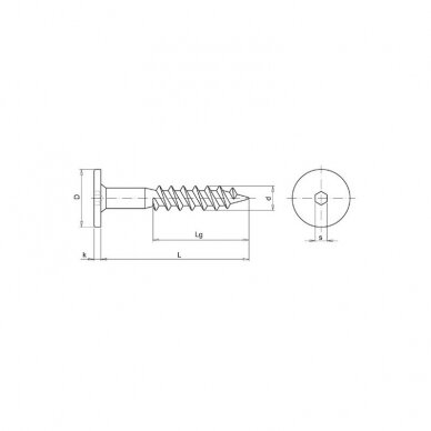 Hex socket flat head screw 1