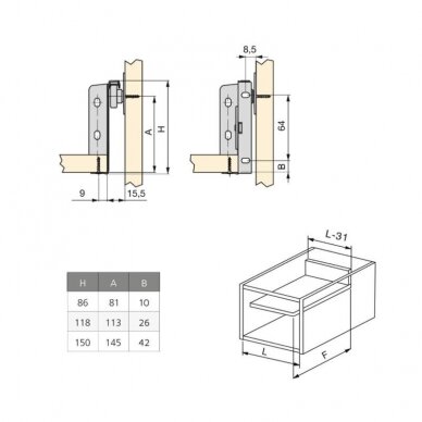 Metalbox stalčius, H-86 mm 2