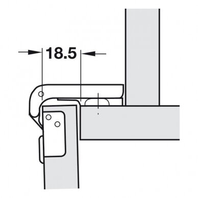 "METALLA MINI" blind corner hinge for small doors 2