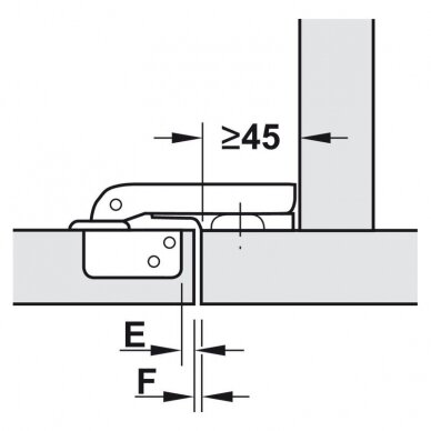 "METALLA MINI" blind corner hinge for small doors 1