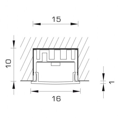 Recessed profile MICROGEO 1