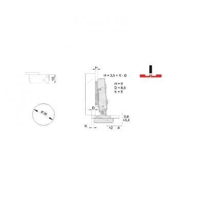 "TOP LINE" 95° mini hinge for glass doors 1