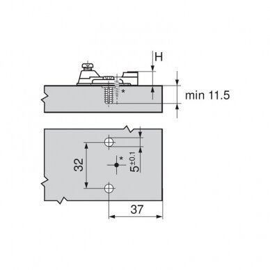 Cruciform mounting plate EXPANDO 2