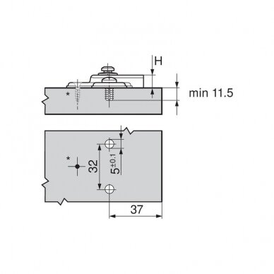 EXPANDO mounting plate with elongated hole height adjustment 2