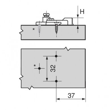 MODUL tvirtinimo plokštelė +9mm 2