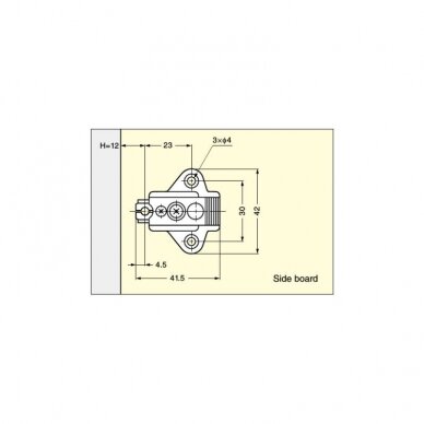 Mounting plate for Sugatsune concealed hinge from stainless steel 1