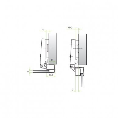 Hinges "MS Slide-on" 105° AL 1