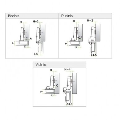 Hinges "MS Slide-on" 110° 1