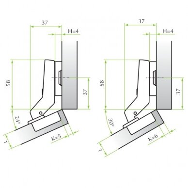 Hinge "MS Slide-on" 30° 1