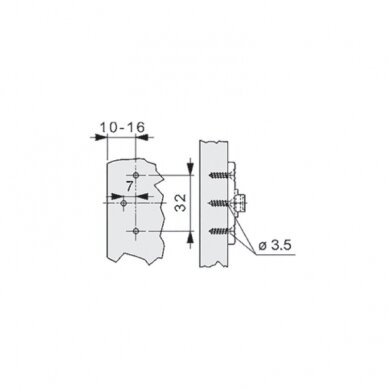 Cross mounting plate for Nexis Slide on hinge GR.LNSPL.H0 1