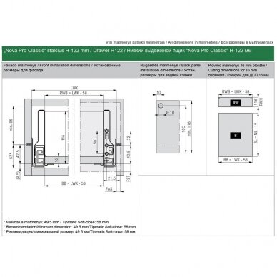 "Nova Pro Classic" drawer H-122 mm 1