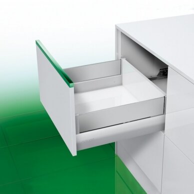 "Nova Pro Deluxe Crystal" drawer H-90 mm with aluminium height extension panel