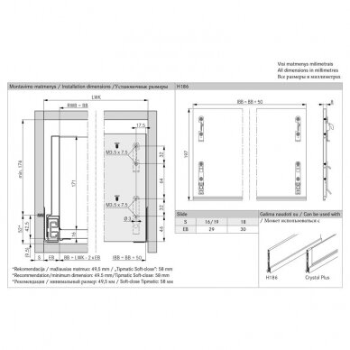 „Nova Pro Scala" inset panel for drawer H186 3