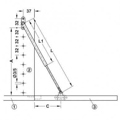 Mechanizm otwierania frontów klapowych 3