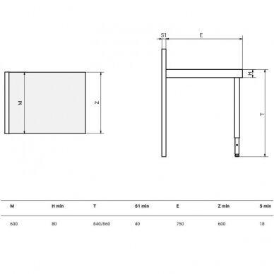 Tilting table "JUST" 2