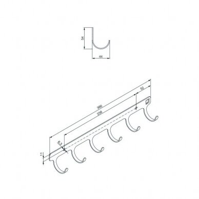 Riidepuu 6 konksuga "LIBELL" 1