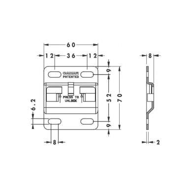 Set of hangers 807 for base cabinet 1