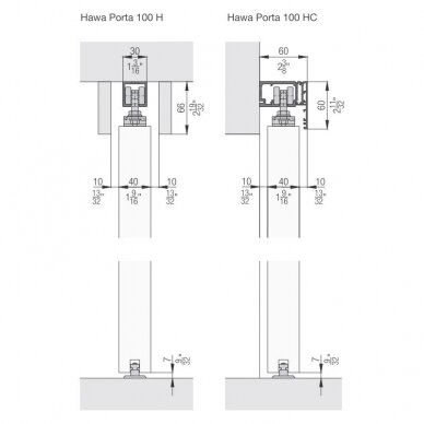 Sliding door system Hawa PORTA 100H/HC 1