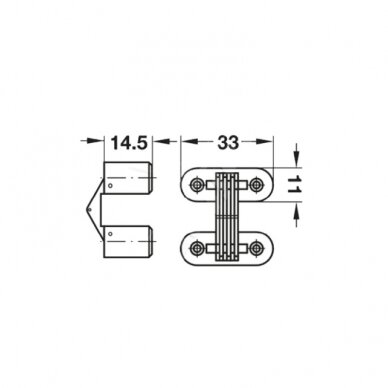 Hing, puidupaksusele alates 16 mm, varjatud paigaldamiseks 1