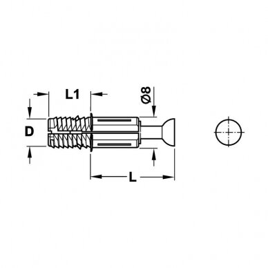 Ātras montāžas pirksts ekscentram MINIFIX С100 1