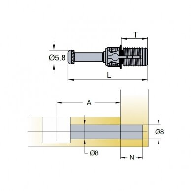 Easy-fix quick assembly dowel TITUS Cam5000 1