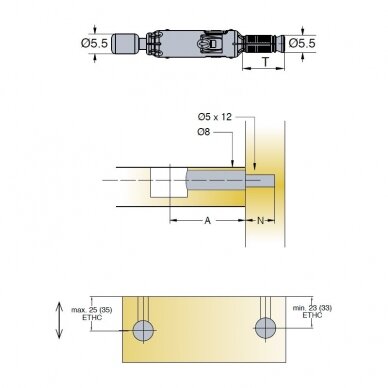 Шток эксцентрика TITUS Cam5000, Quickfit TL5 1