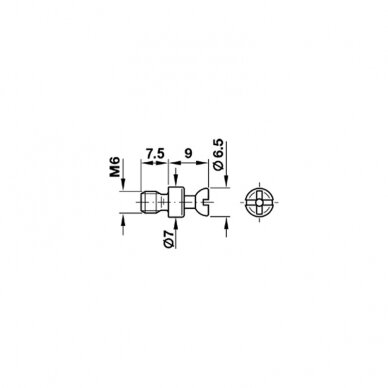 Connecting bolt Rafix with M6 thread 1