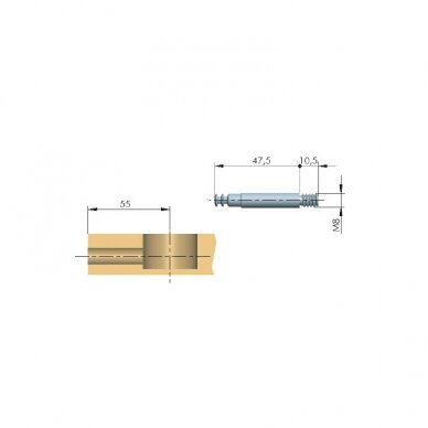 Bolt M8x58 mm for "Spiral Lock" 1