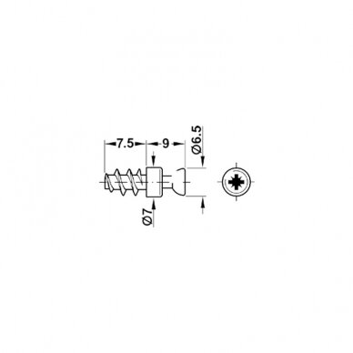 Connecting bolt Rafix for Ø - 5 mm drill hole 1