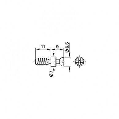 Connecting bolt Rafix for Ø - 5 mm drill hole 1