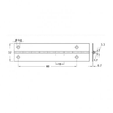 Piano hinge, 3.5 m 1