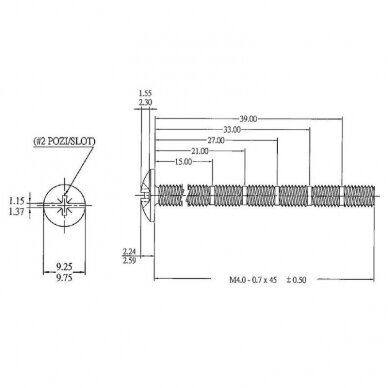 Multisize screw with M4 thread 1