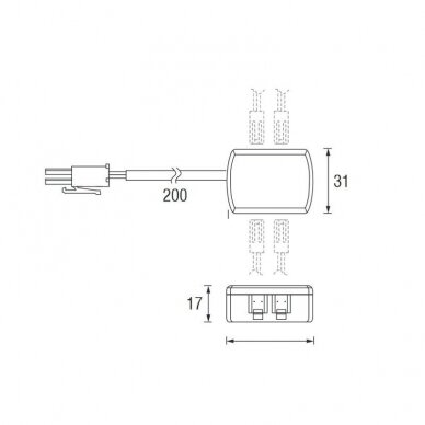 Sadales bloks ar 4 izejām, 24 VDC