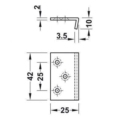 Планка SYMO для корпуса, никель,  42x25x10 мм 2