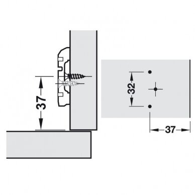 Mounting plate for hinges "METALLA MINI" 1