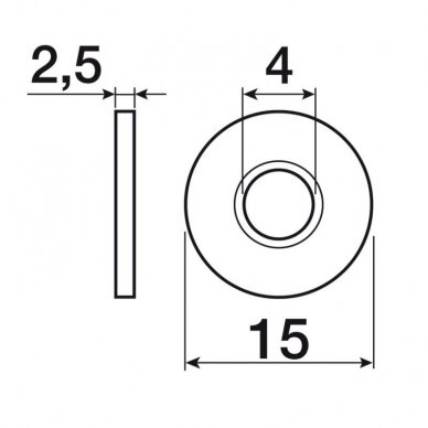 Screw-in plate , 15 mm, zinc plated 2