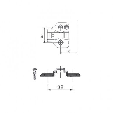 Mounting plate for hinges "TOP LINE", adjustable 1