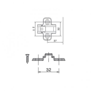 Mounting plate for hinges "TOP LINE" 1