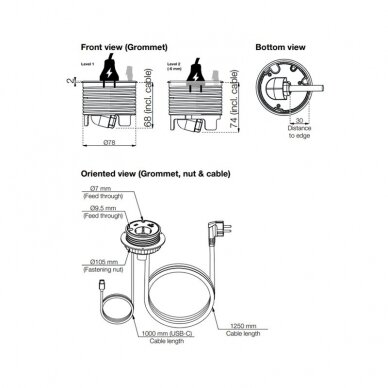 Powerdot 1 Barošana 1 USB/A-lādētājs 1 USB/C-ports 3